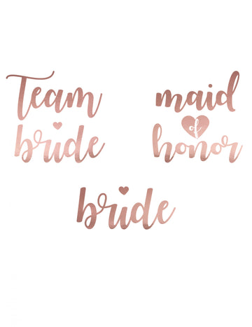 13 dočasných tetování Team Bride v růžovém zlatě