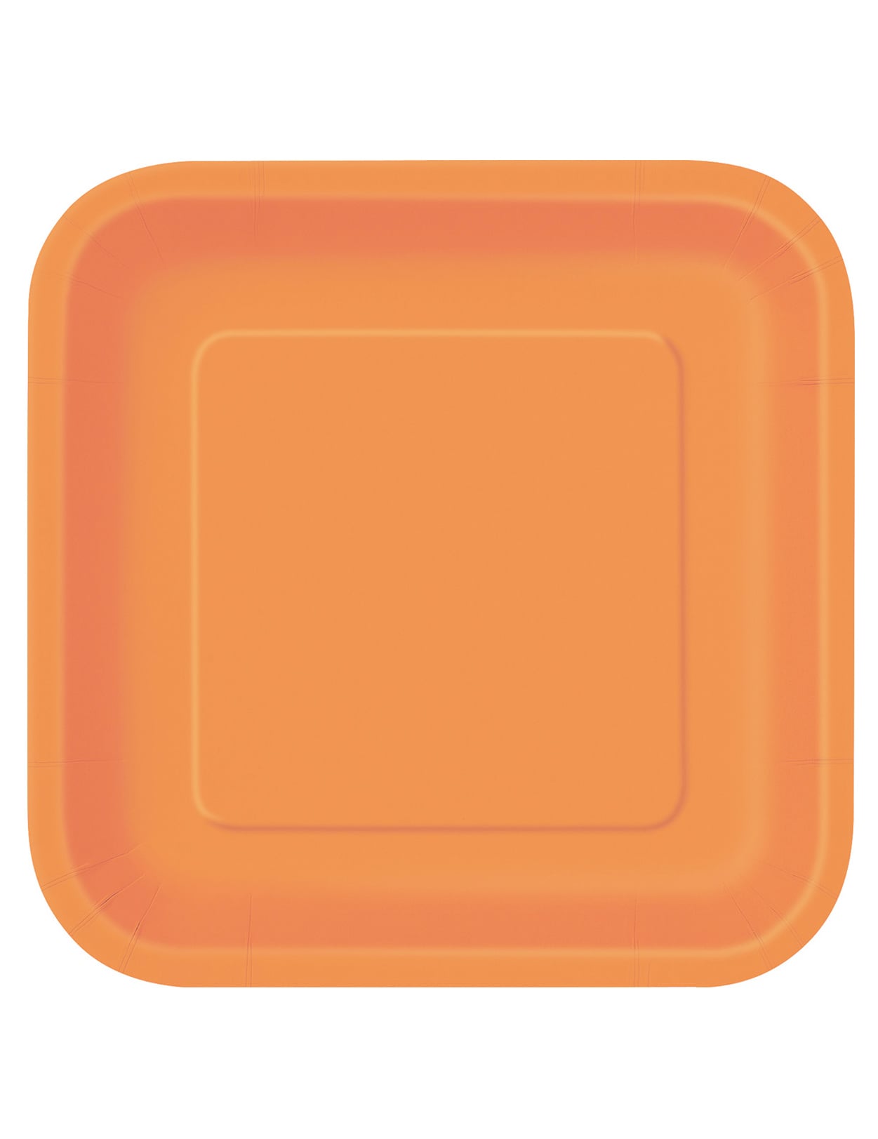 Assiettes carrées en carton pour fête orange