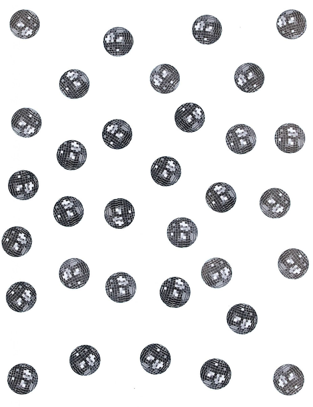 Detail motivů konfety na stůl disco boule
