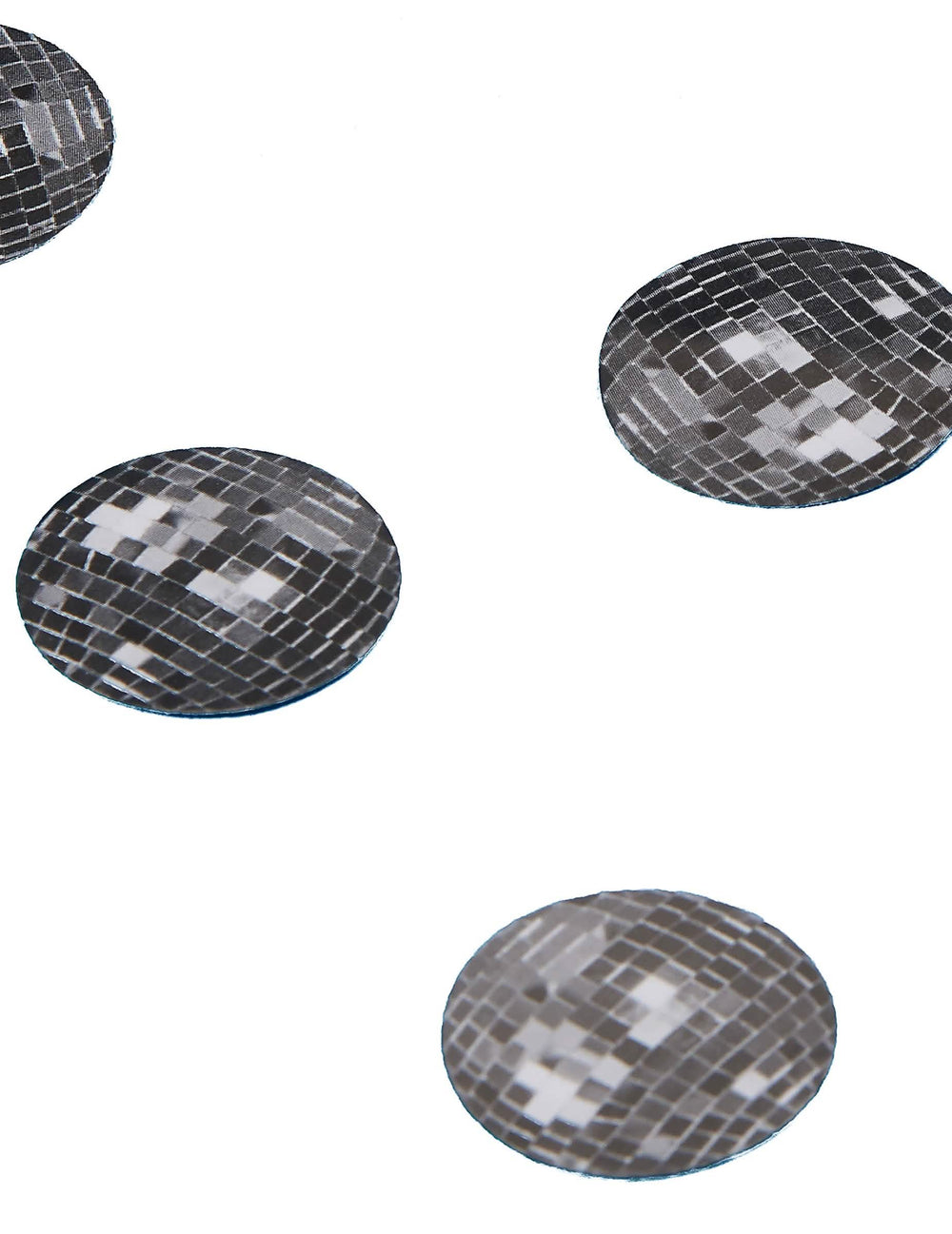 150 konfety na stůl disco koule na párty stříbrné
