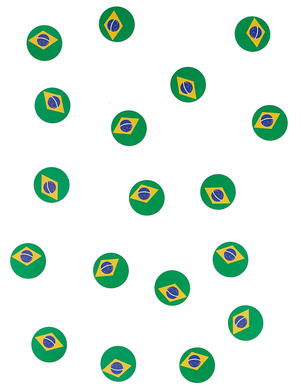 Vue d'ensemble des confettis de table drapeau Brésil