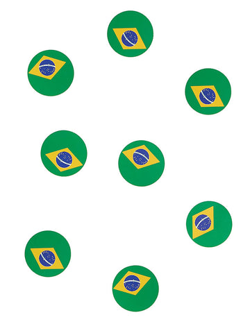 150 stolních konfet s brazilskou vlajkou