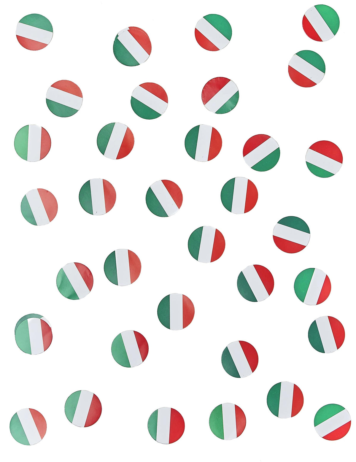 Vue de plusieurs pièces des confettis de table drapeau Italie