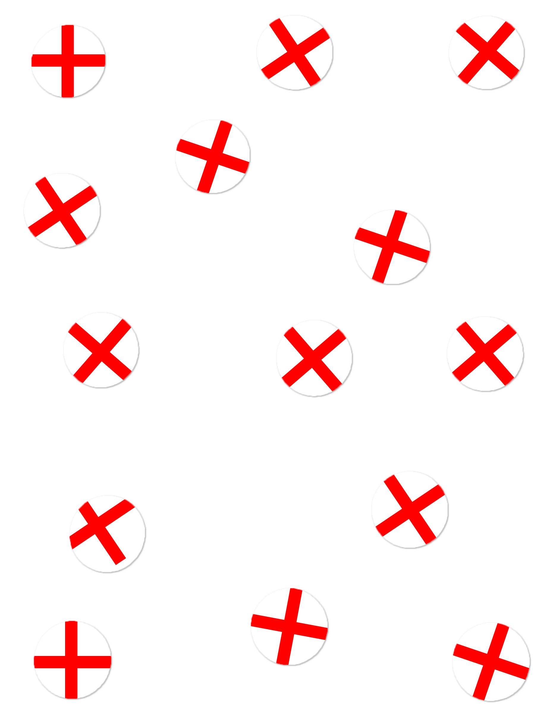 Confettis de table Drapeaux Angleterre pour fête blanc et rouge