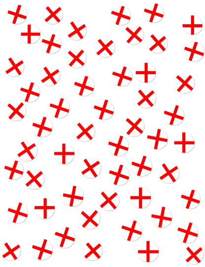 Gros plan sur le motif des confettis de table Drapeaux Angleterre