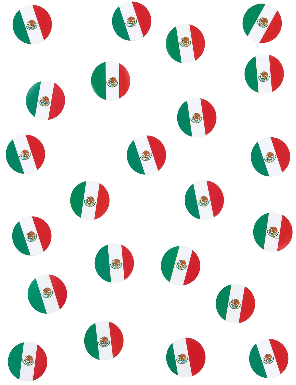 Confettis de table drapeaux Mexique pour fête ronds vert blanc rouge