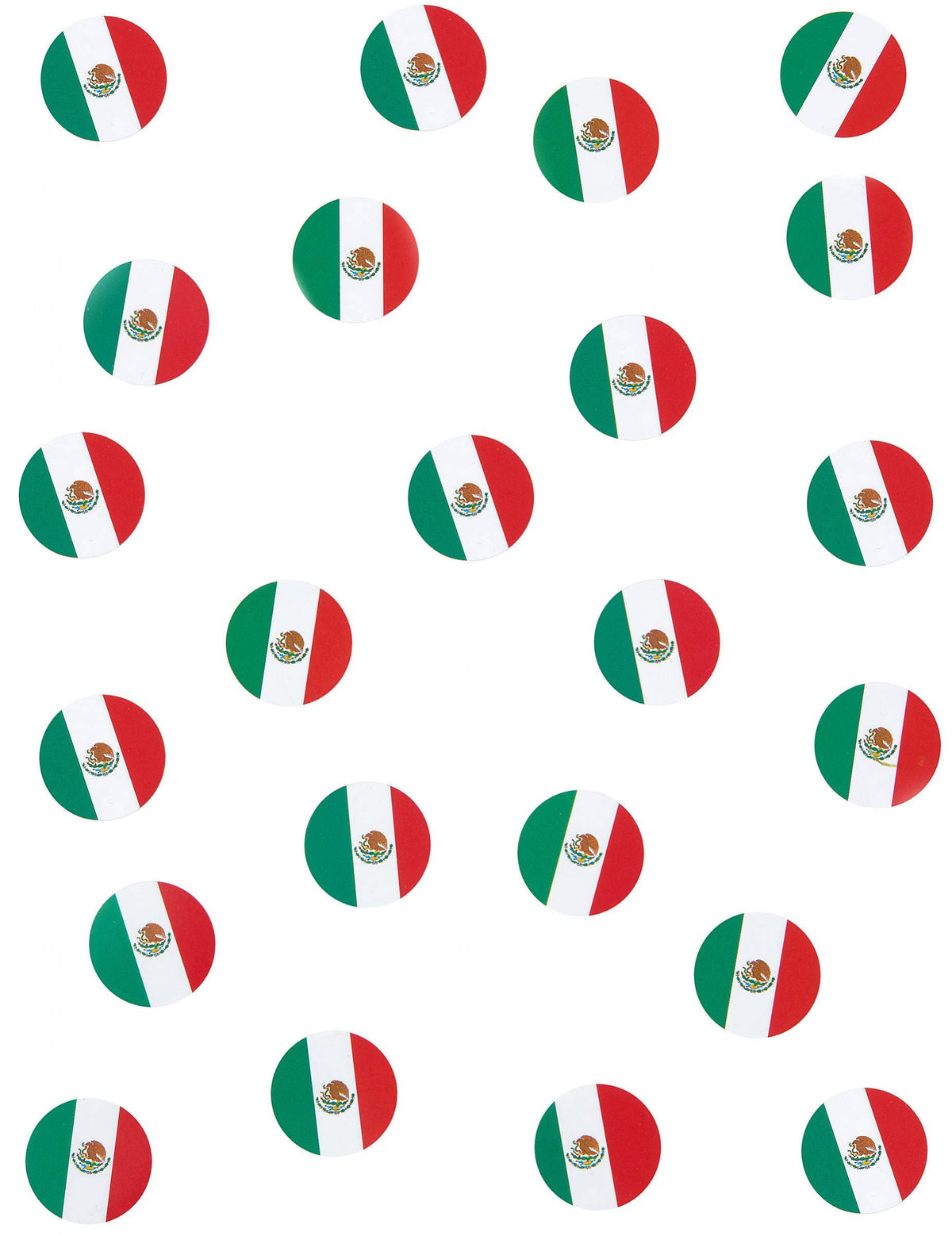 Confettis de table drapeaux Mexique pour fête ronds vert blanc rouge