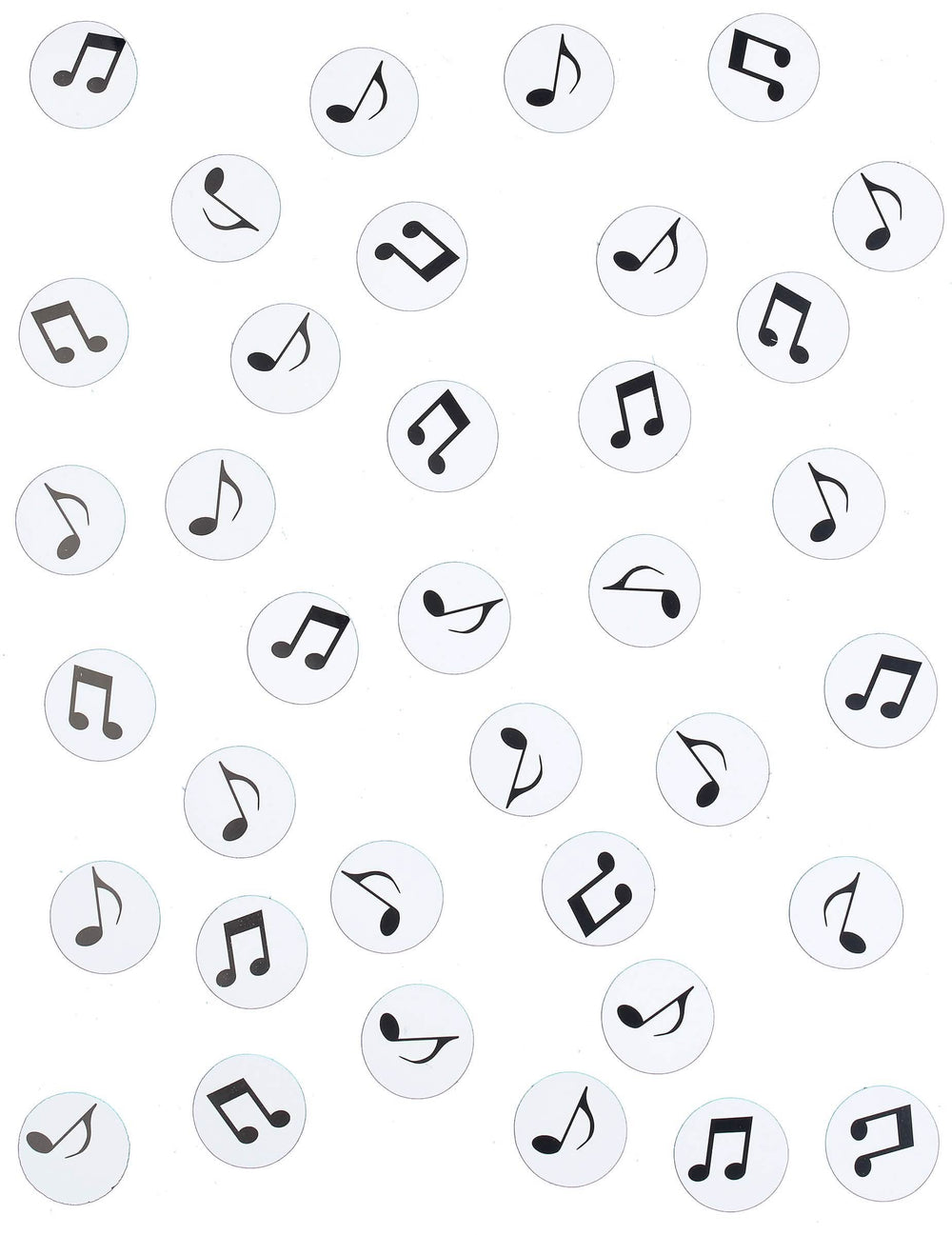 Přehled konfety na stůl noty︎
