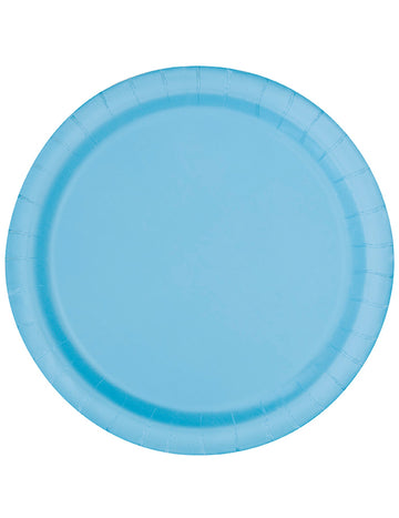 16 pastellblaue Pappteller 22 cm