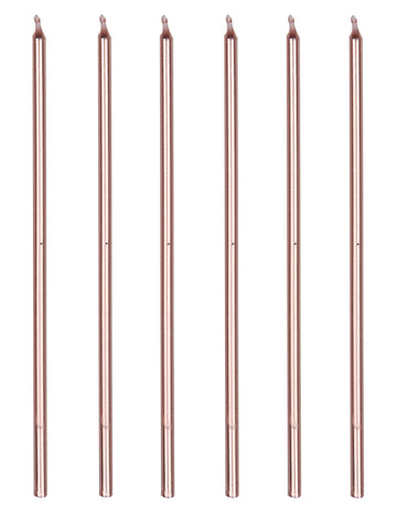 16 obřích růžovo-zlatých svíček 18 cm