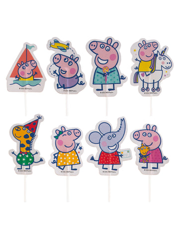 16 Cake Toppers en papier Peppa pig