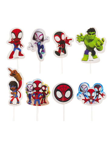 16 papírových ozdob na dort se Spideyem a jeho přáteli
