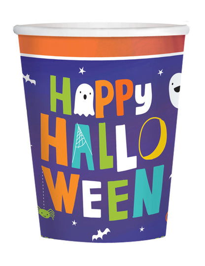 8 papírových kelímků Halloween Friends 250 ml