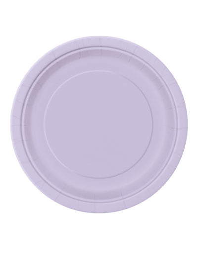 Assiettes en carton lavande pour table couleur lavande