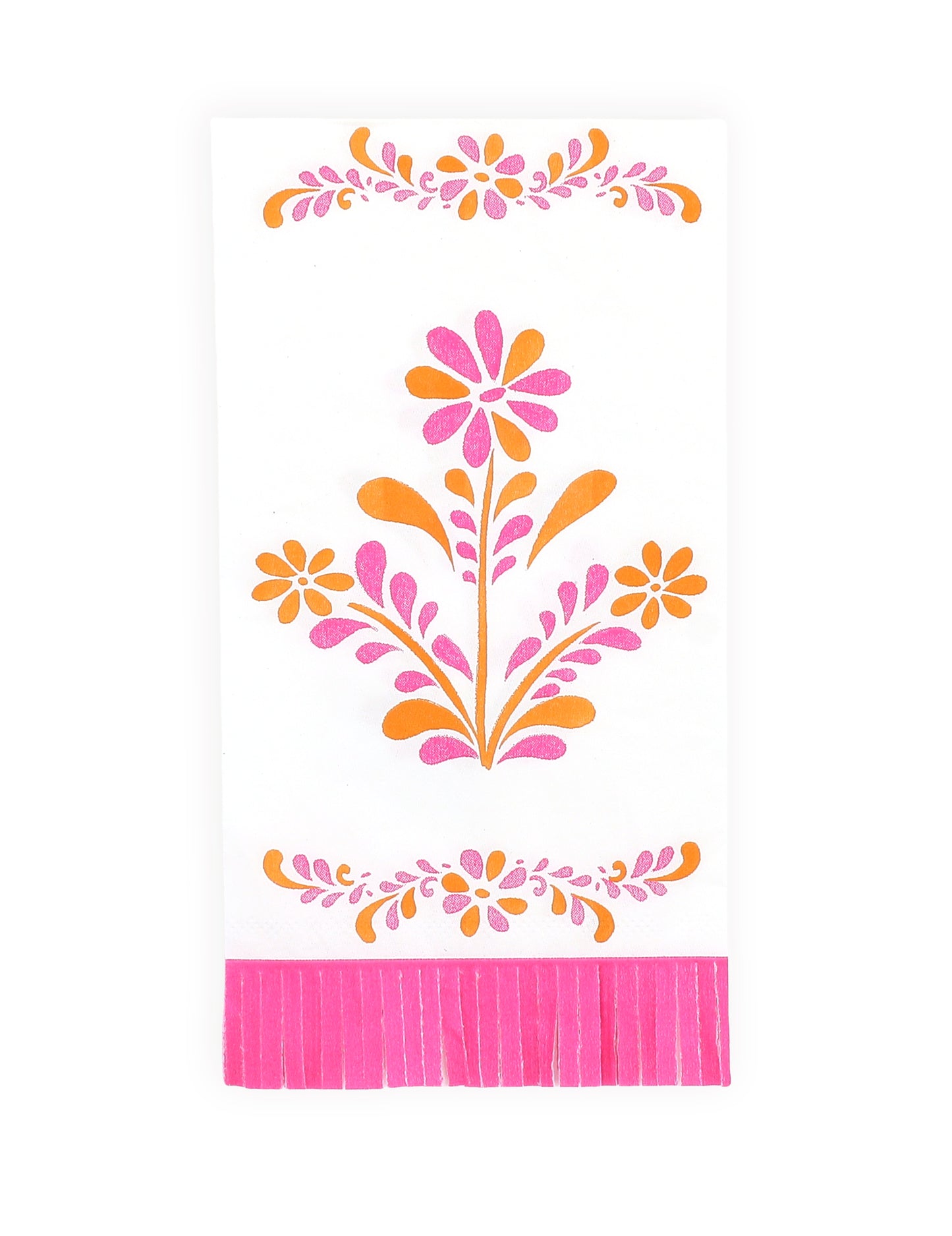 16 Papier-Servietten mit Fransen Pink Limonade 20 x 40 cm