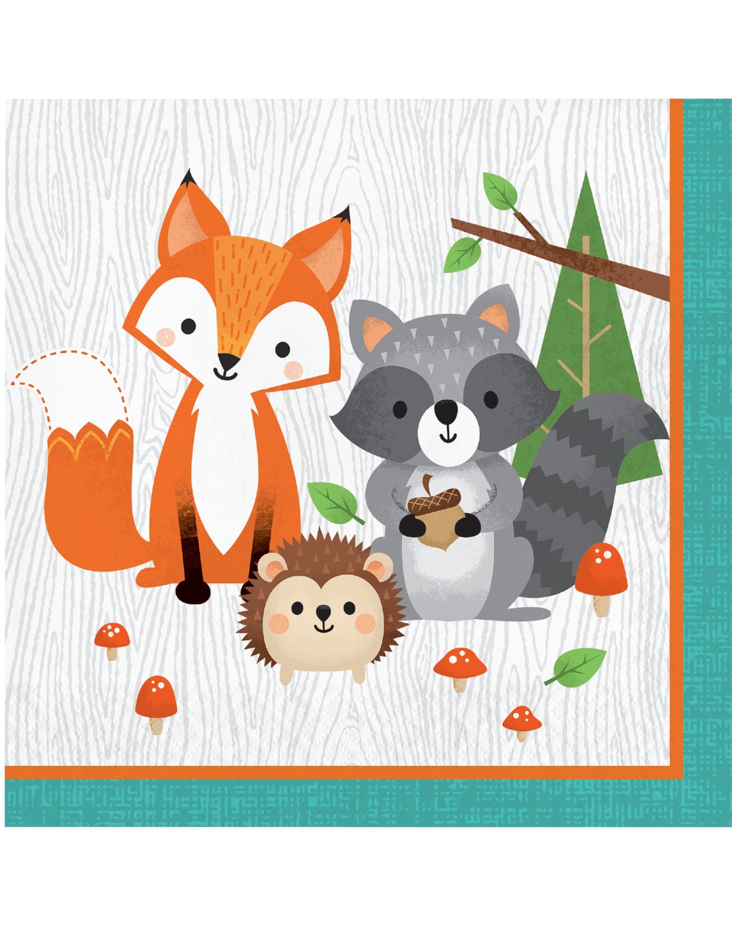 16 papírových ubrousků s lesními zvířátky 33 x 33 cm