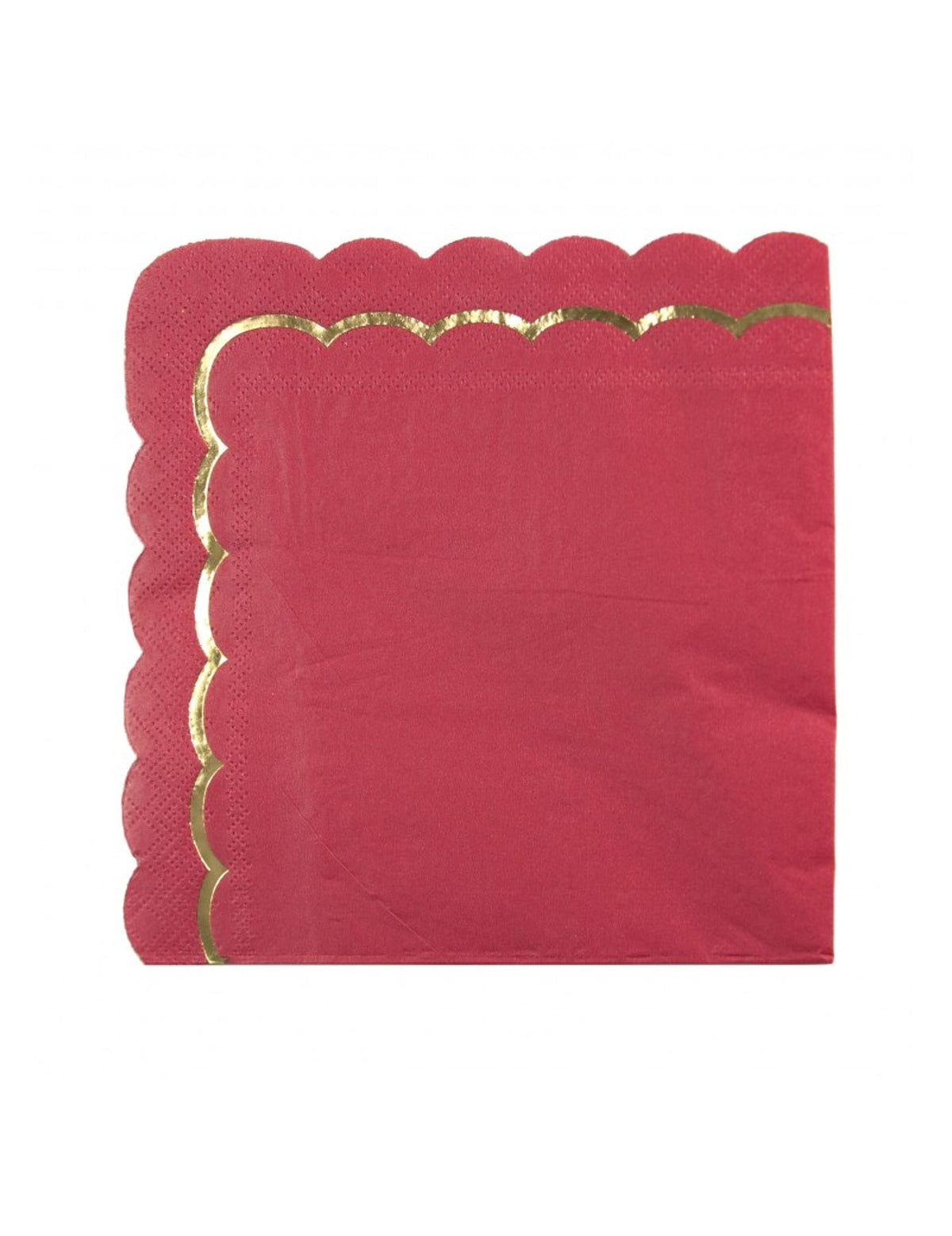 Serviettes festonnées en papier pour Noël rouges et dorées