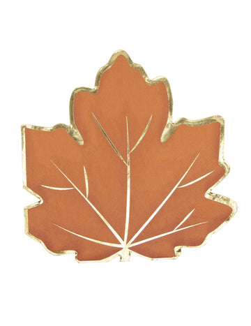 16 oranžových a zlatých podzimních listových papírových ubrousků