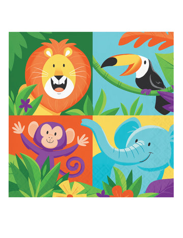 16 papírových ubrousků Jungle Safari 33 x 33 cm