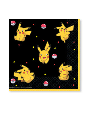 16 papírových ubrousků s motivem Pokémon Pikachu 33 x 33 cm