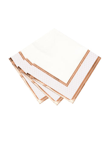 16 porcelánových papírových ubrousků z růžového zlata 33 x 33 cm s barokními motivy