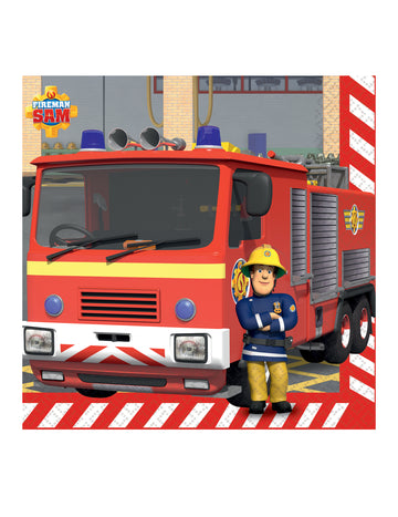 16 papírových ubrousků Fireman Sam™ 33 x 33 cm