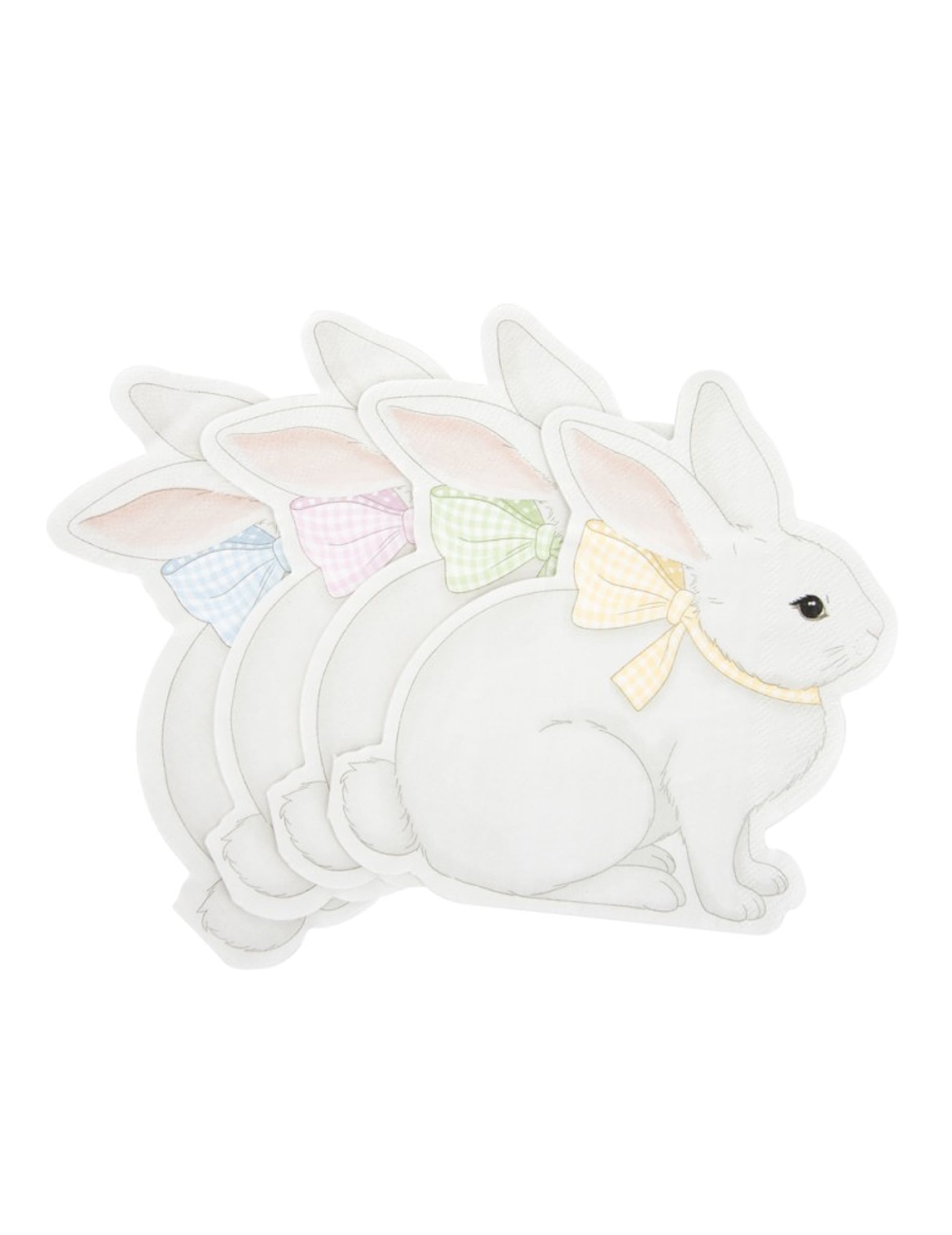 Vue de la forme découpée des serviettes en papier Mon Lapin