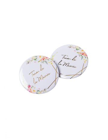 2 akvarelové odznaky týmu Gold Bride 5 cm