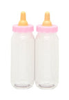 2 biberons en plastique pour dragées bébé pour fille roses