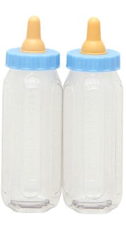 2 plastové kojenecké lahve pro chlapce 13 x 3 cm