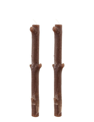 2 Bougies branches d'arbre marron 25 cm