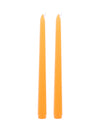 2 oranžové svíčky ve tvaru svícnu 25 cm
