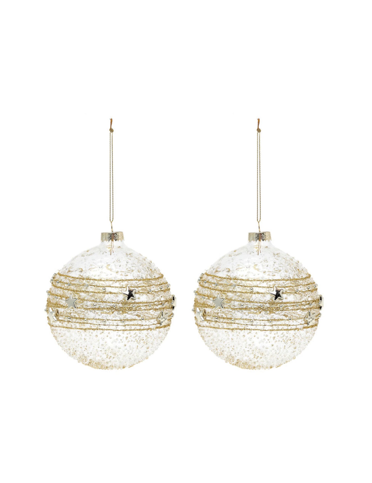 2 zlaté skleněné koule 10 cm 