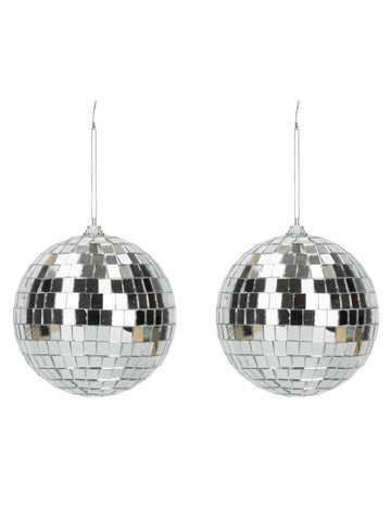 2 stříbrné disco koule 10cm
