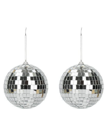 2 stříbrné disco koule 10cm