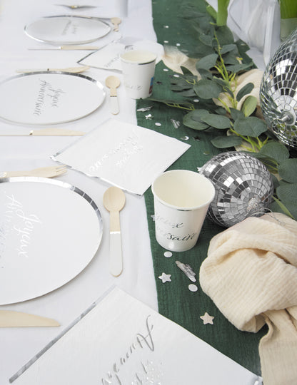 2 stříbrné disco koule 10cm