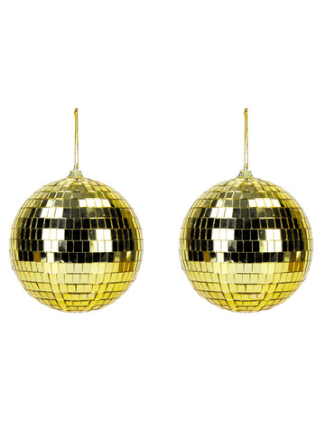 2 zlaté disko koule 10 cm