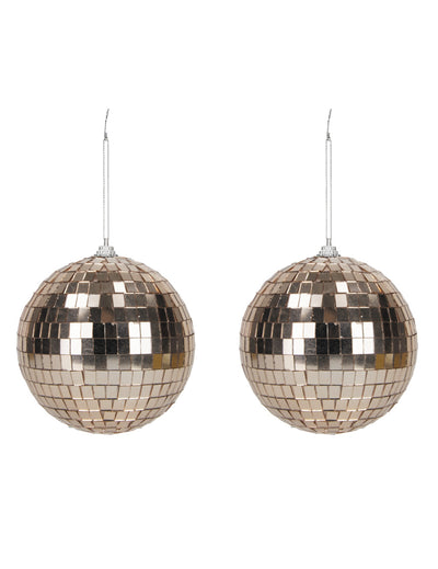 Lot de 2 boules disco pour fête rose gold