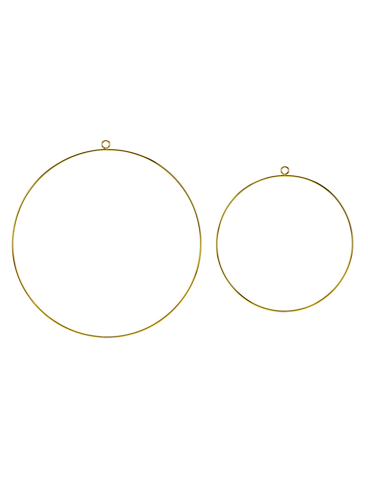 2 zlaté kruhy 20 a 28 cm kov na věnce