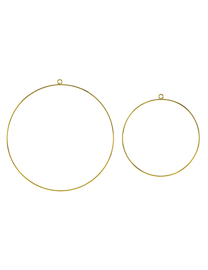 2 zlaté kruhy 20 a 28 cm kov na věnce