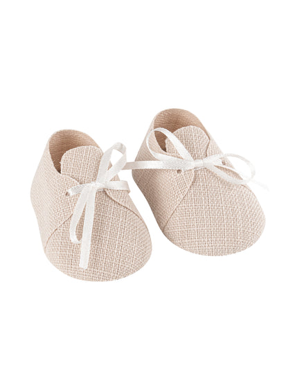 2 nádoby ve tvaru dětských botiček 8,5 x 4,5 cm plátěný efekt