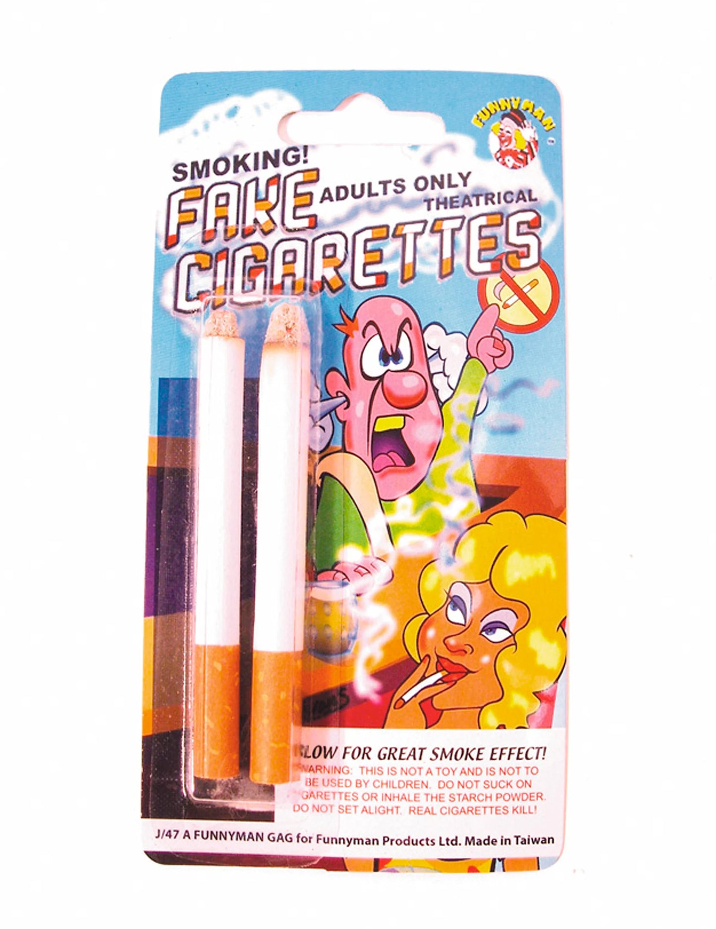 2 kouřící falešné cigarety - žertovné předměty 