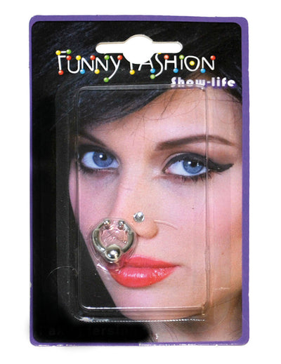 2 Faux piercings pour nez pour adulte argentés