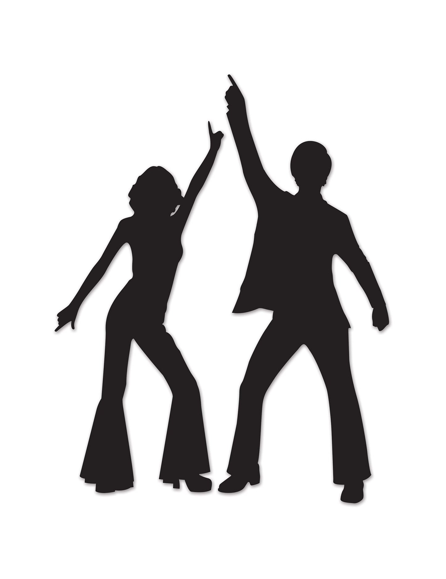 2 nástěnné dekorace s motivem siluety Disco 83 cm