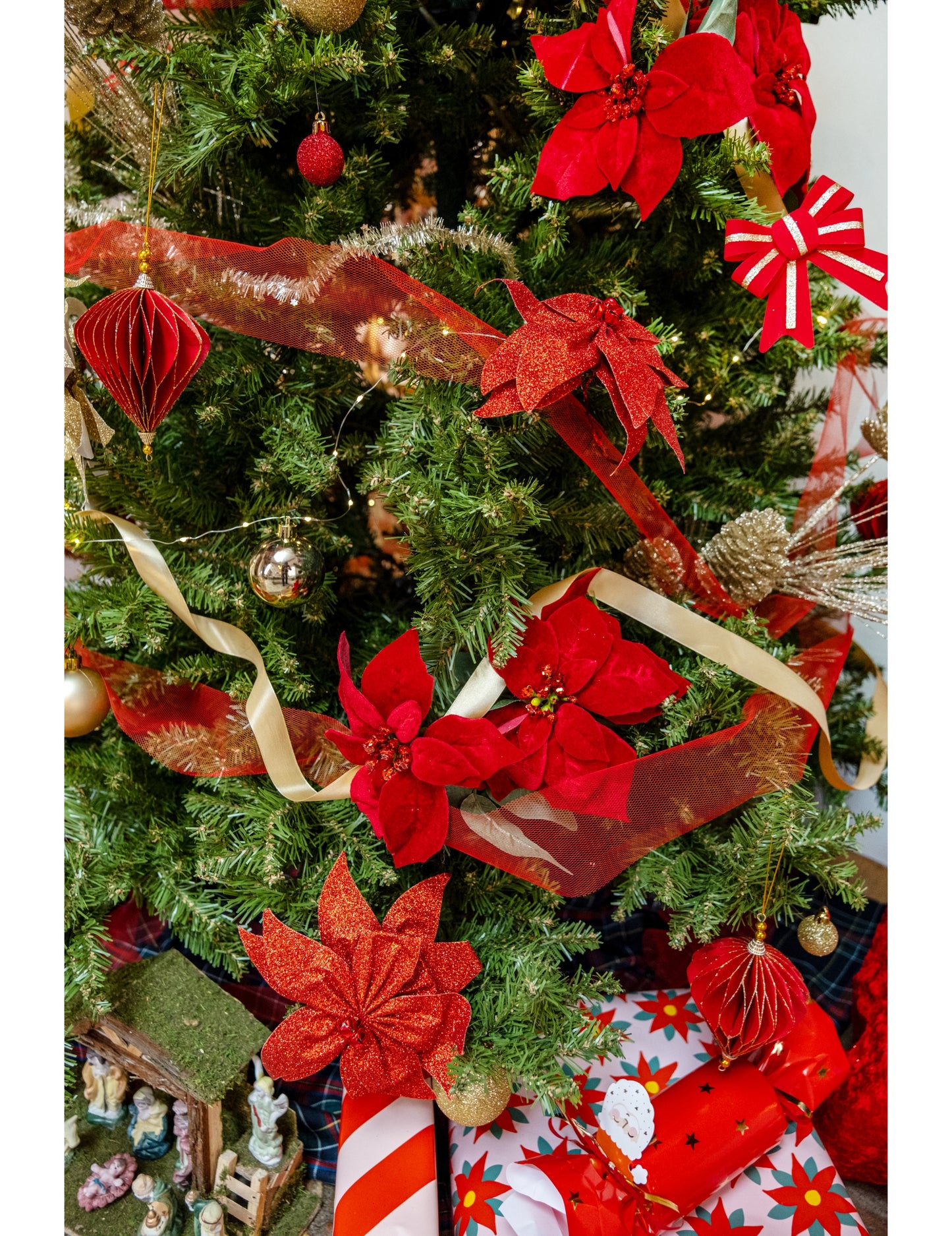 2 přívěsky s červenými diamanty ve tvaru origami 13 cm