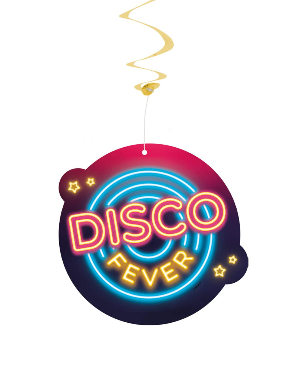 Detail neonového medailonu spirálových závěsů disco fever