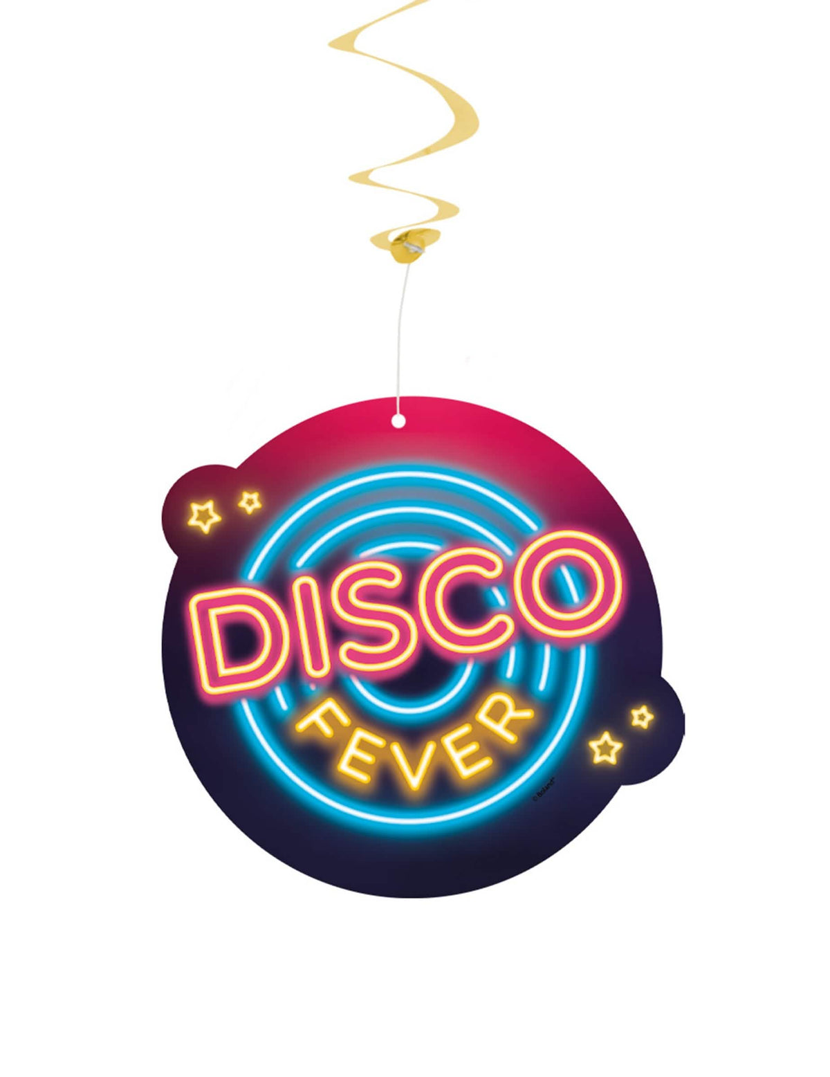 Detail neonového medailonu spirálových závěsů disco fever