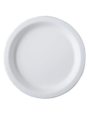 20 bílých papírových talířů 26 cm kompostovatelné