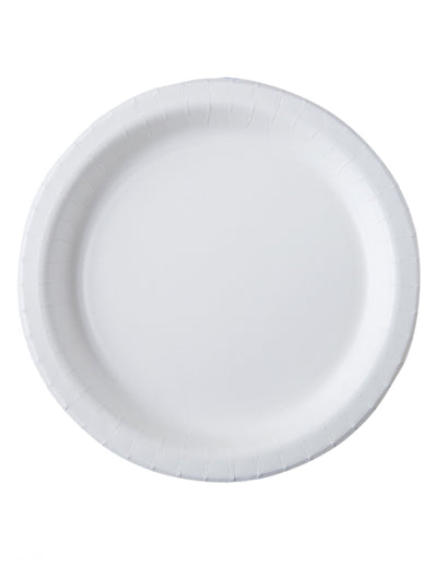 Assiettes en carton compostables pour fête blanc