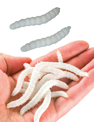 20 bílých červů-fiktivů 4 cm